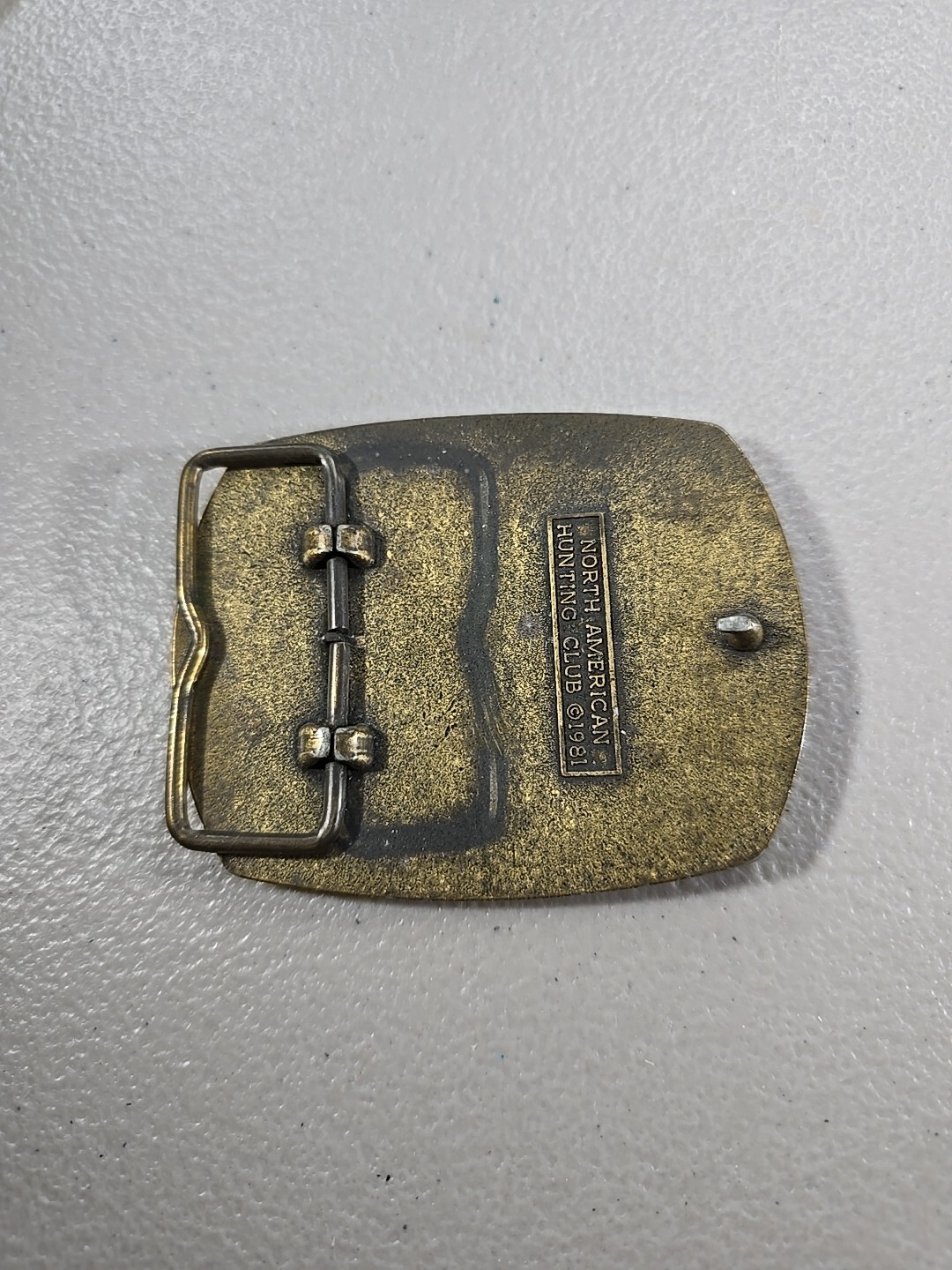 1981 Brass North American Hunting Club Life Member Jerry Renaud Belt Buckle