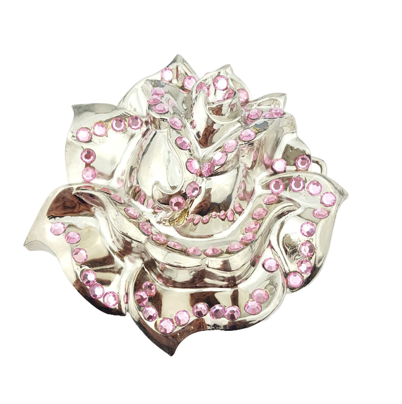 Big Rose Belt Buckle w. Crystals