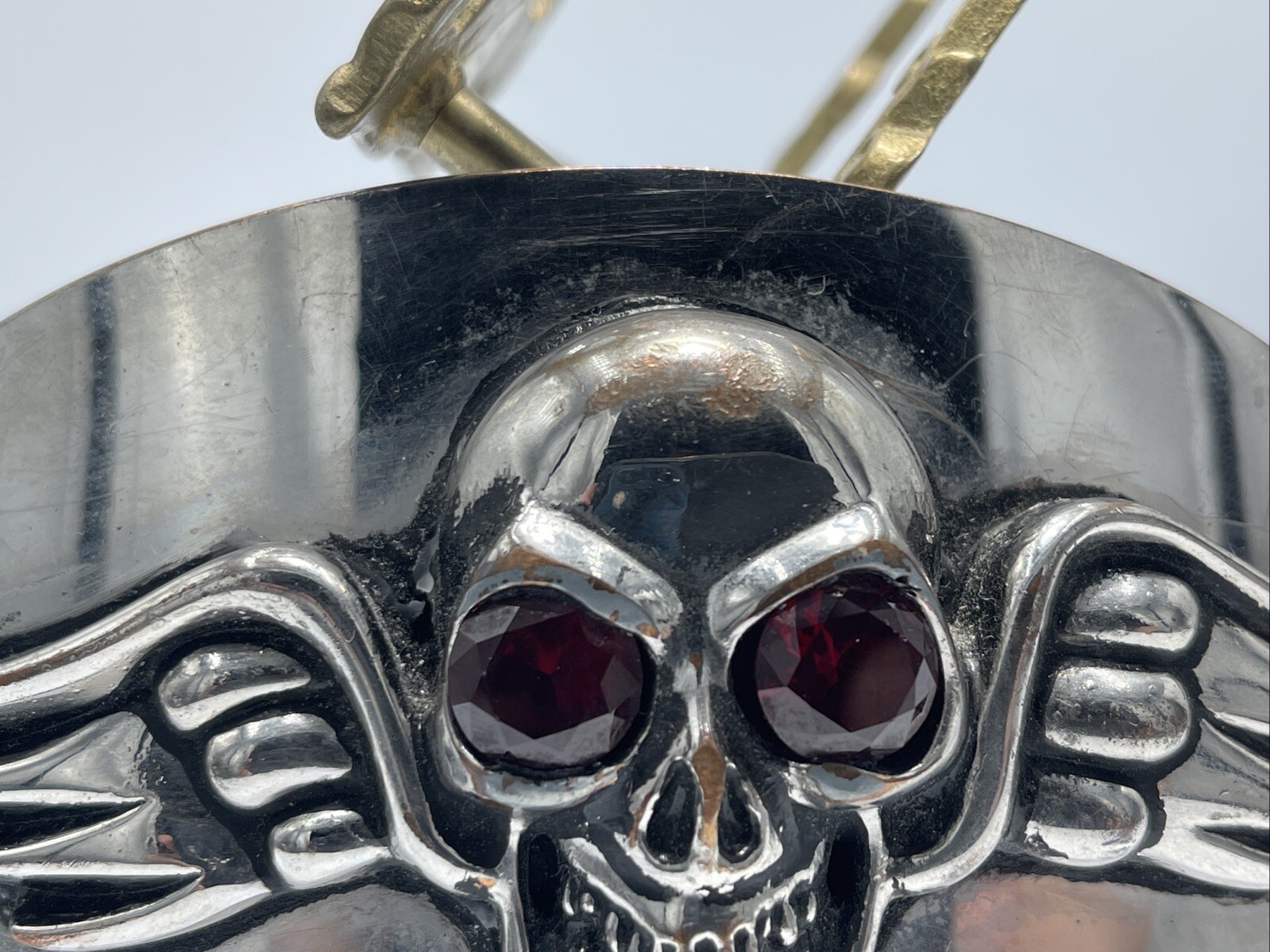 Chosen by King Baby Flying Skull with Ruby Eyes 5.5”x3”