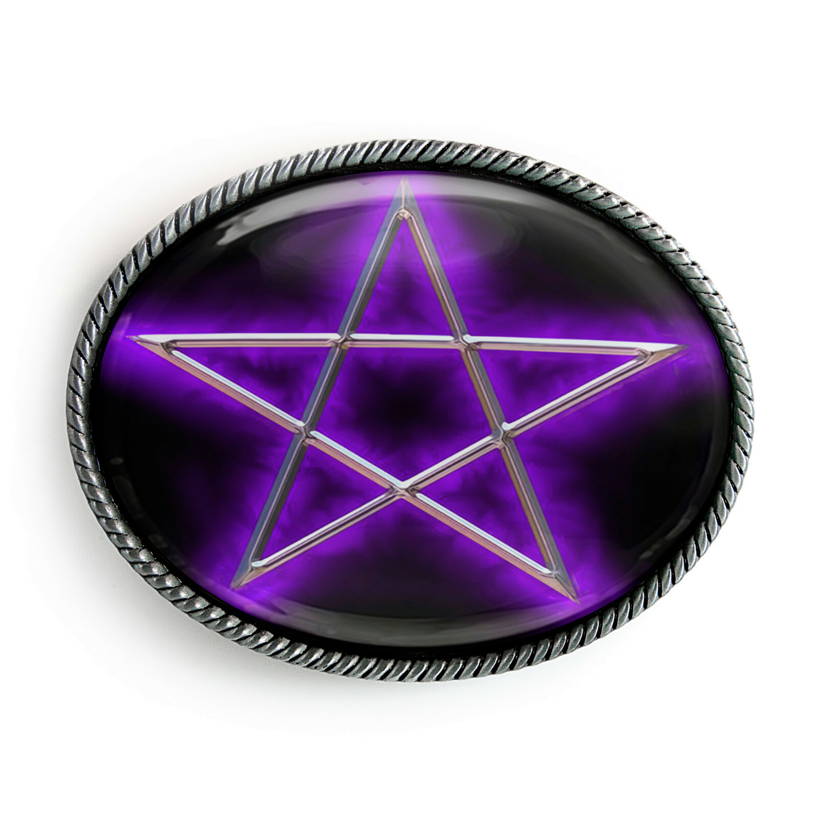 Gothic Pentagram Belt Buckle Occult Pentacle Horror Halloween Accessory