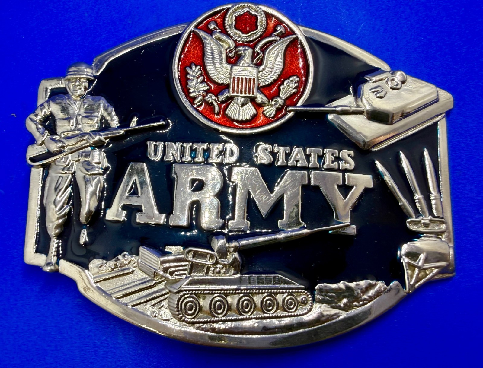 United States Army Military Soldier Veteran Commemorative Belt Buckle