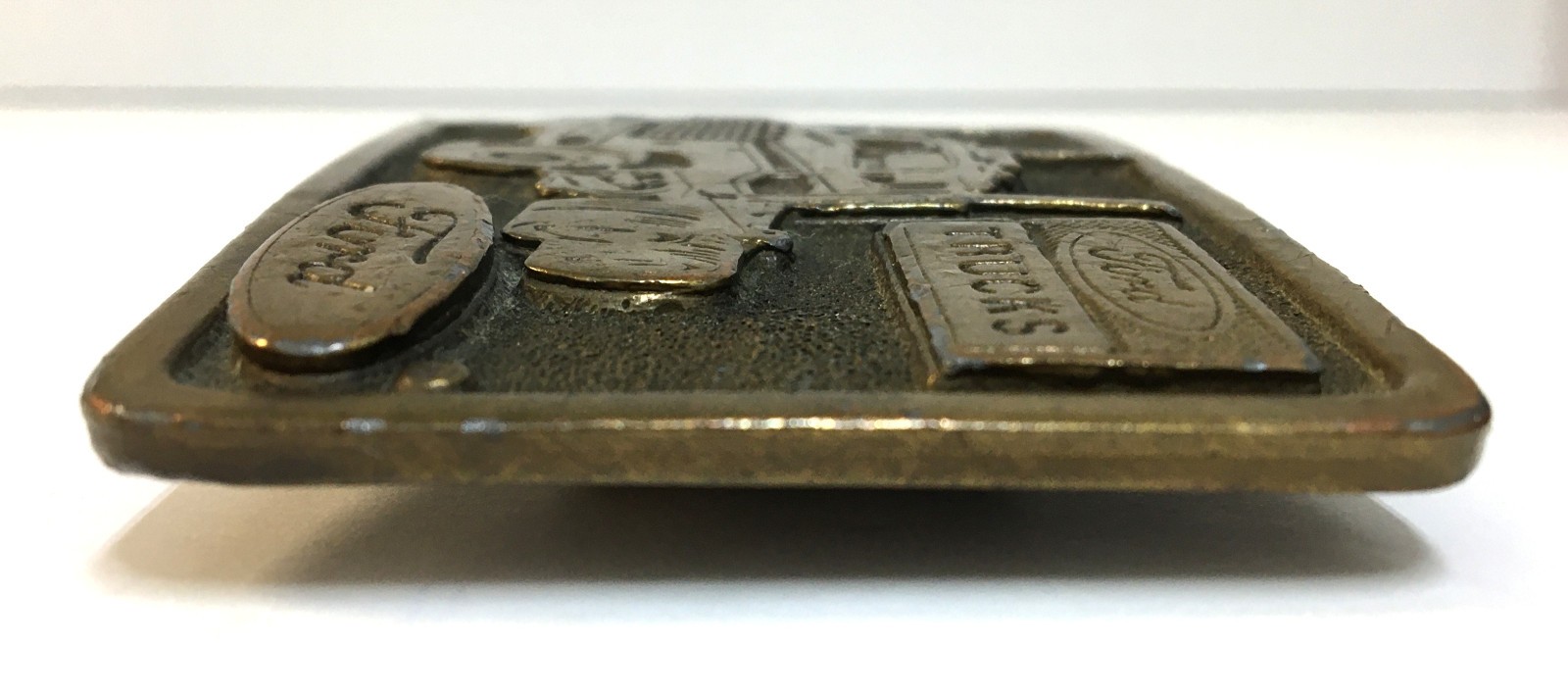 AJ Dezy Denver 1976 Ford Trucks Belt Buckle Brass Vintage