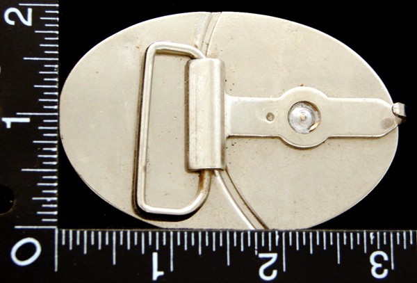 MG14131 VINTAGE **COWBOY BOOTS** OVAL SILVERTONE WESTERN BELT BUCKLE