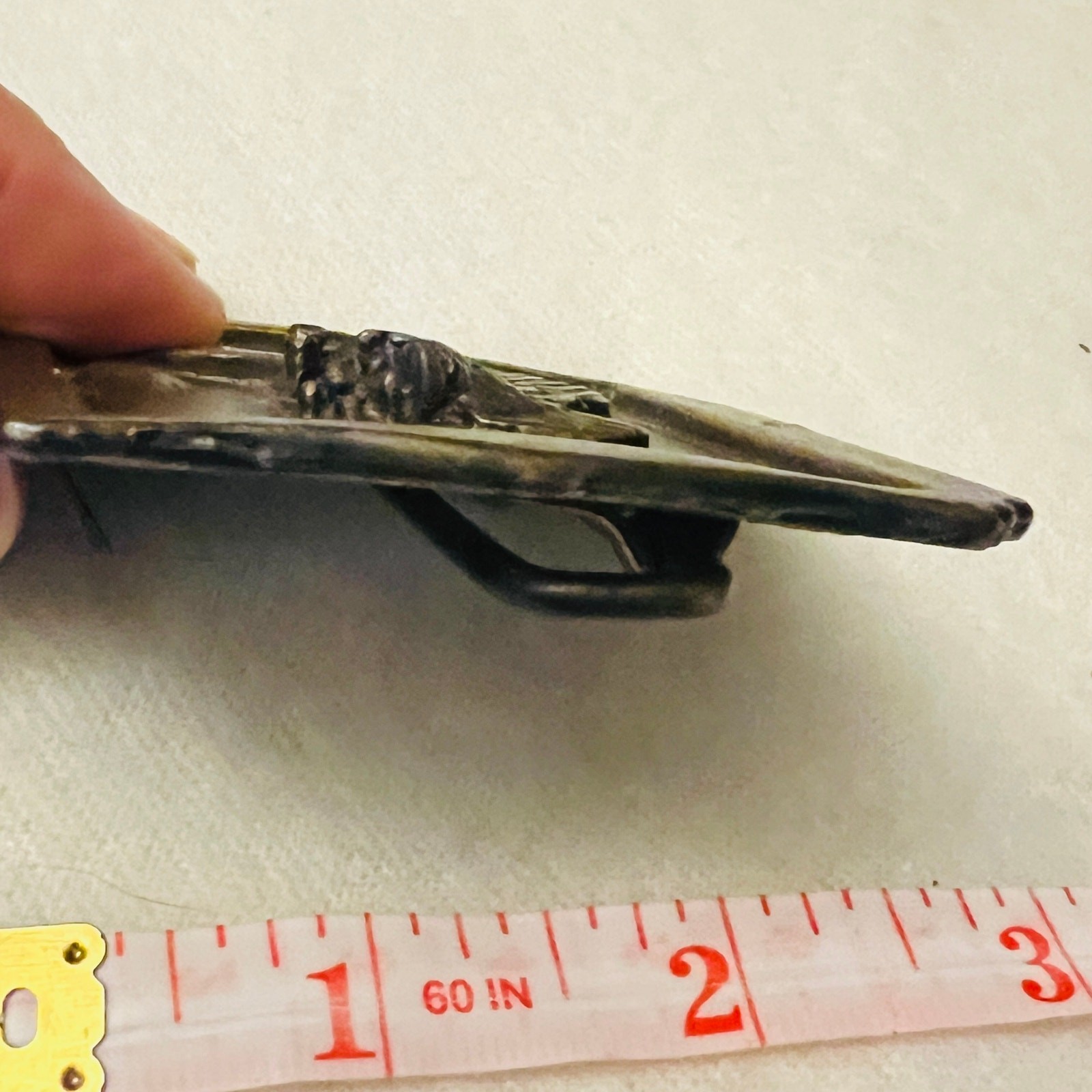 Vintage Solid Brass Eagle Belt Buckle Western Americana Biker Heavy Cast 4.06 oz