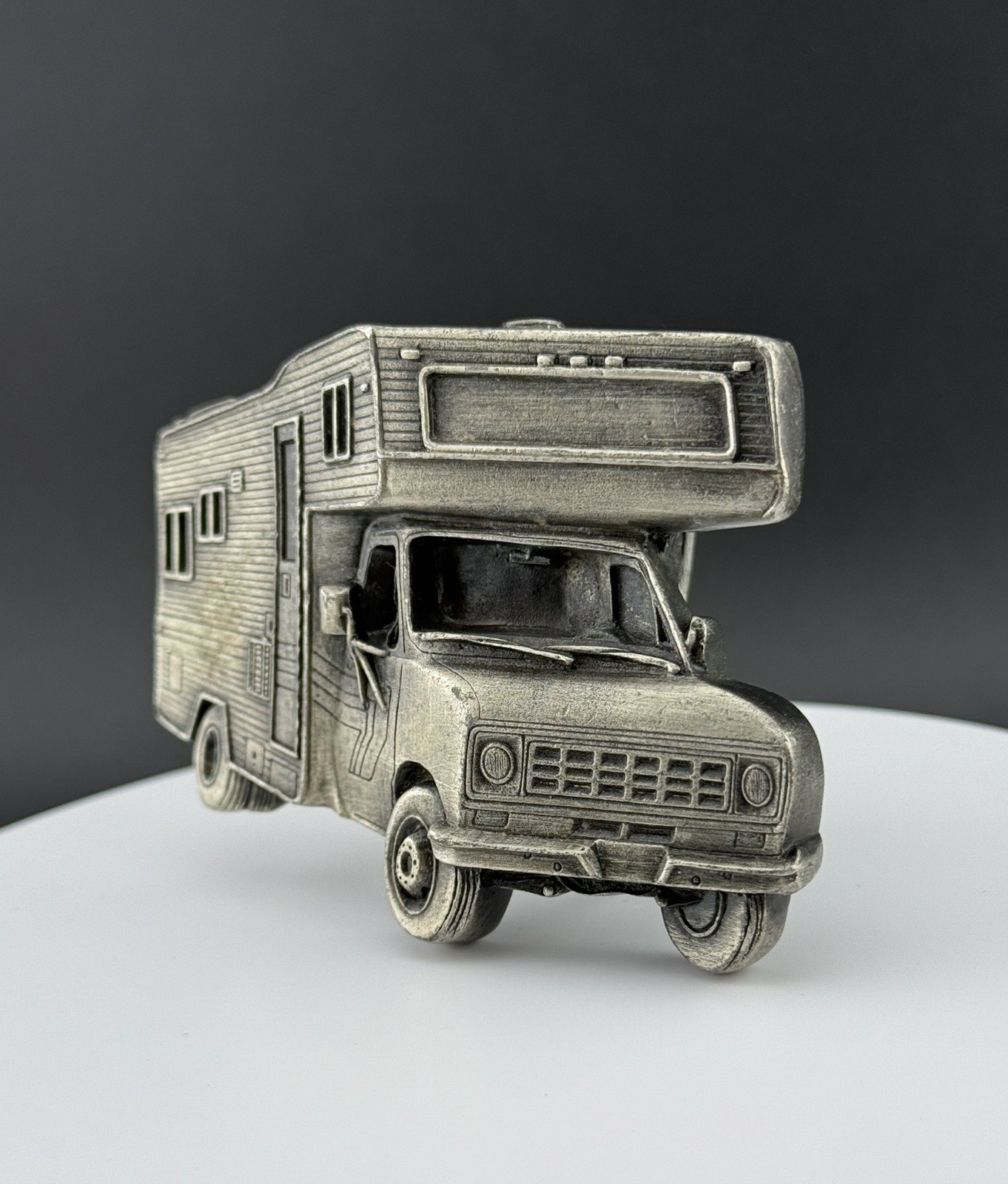 1979 Bergamot RV Motorhome Belt Buckle Vintage Camper Heavy 3D Relief Sculptural