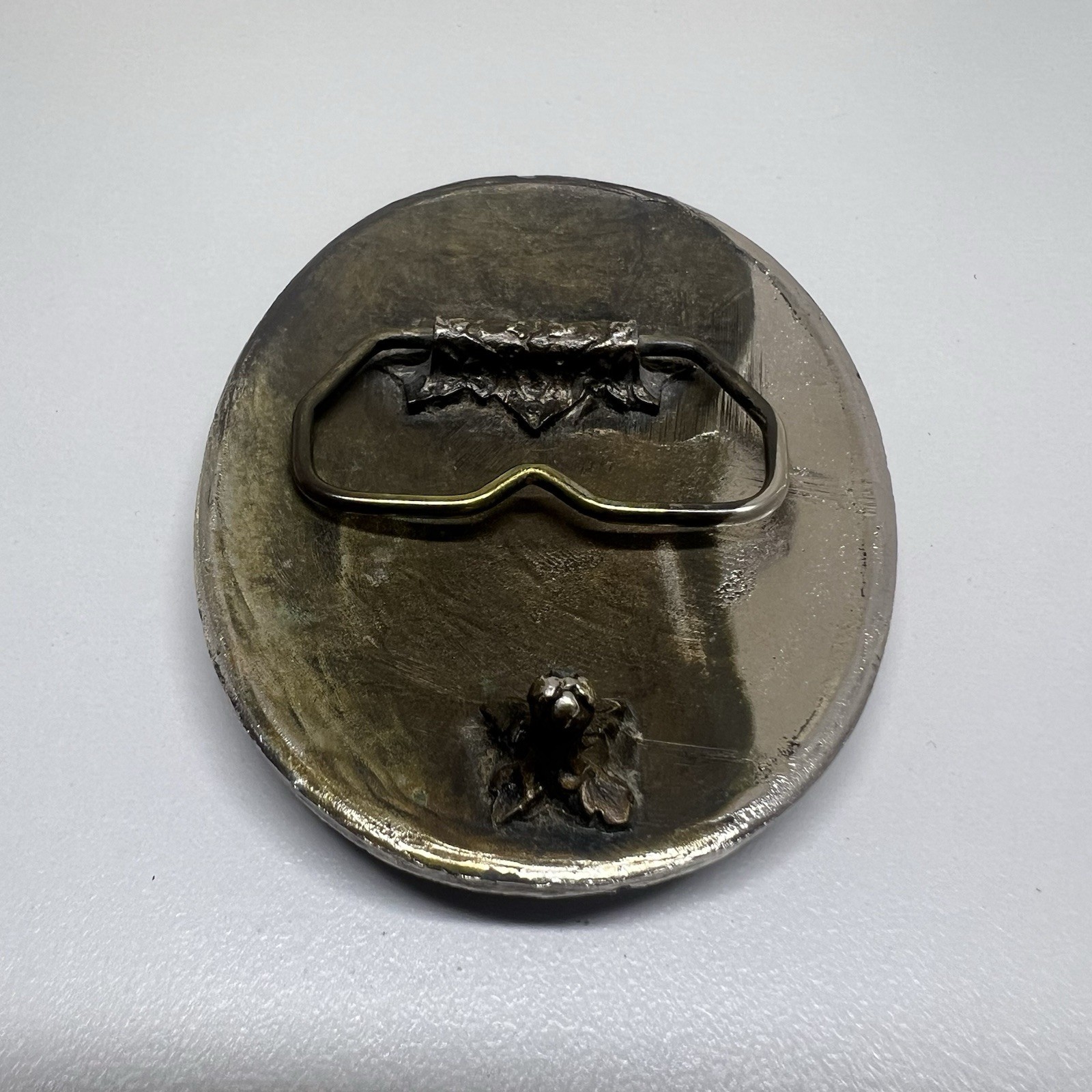 Baker Oil Treating Belt Buckle Vintage Western Floral Oval Silver Tone