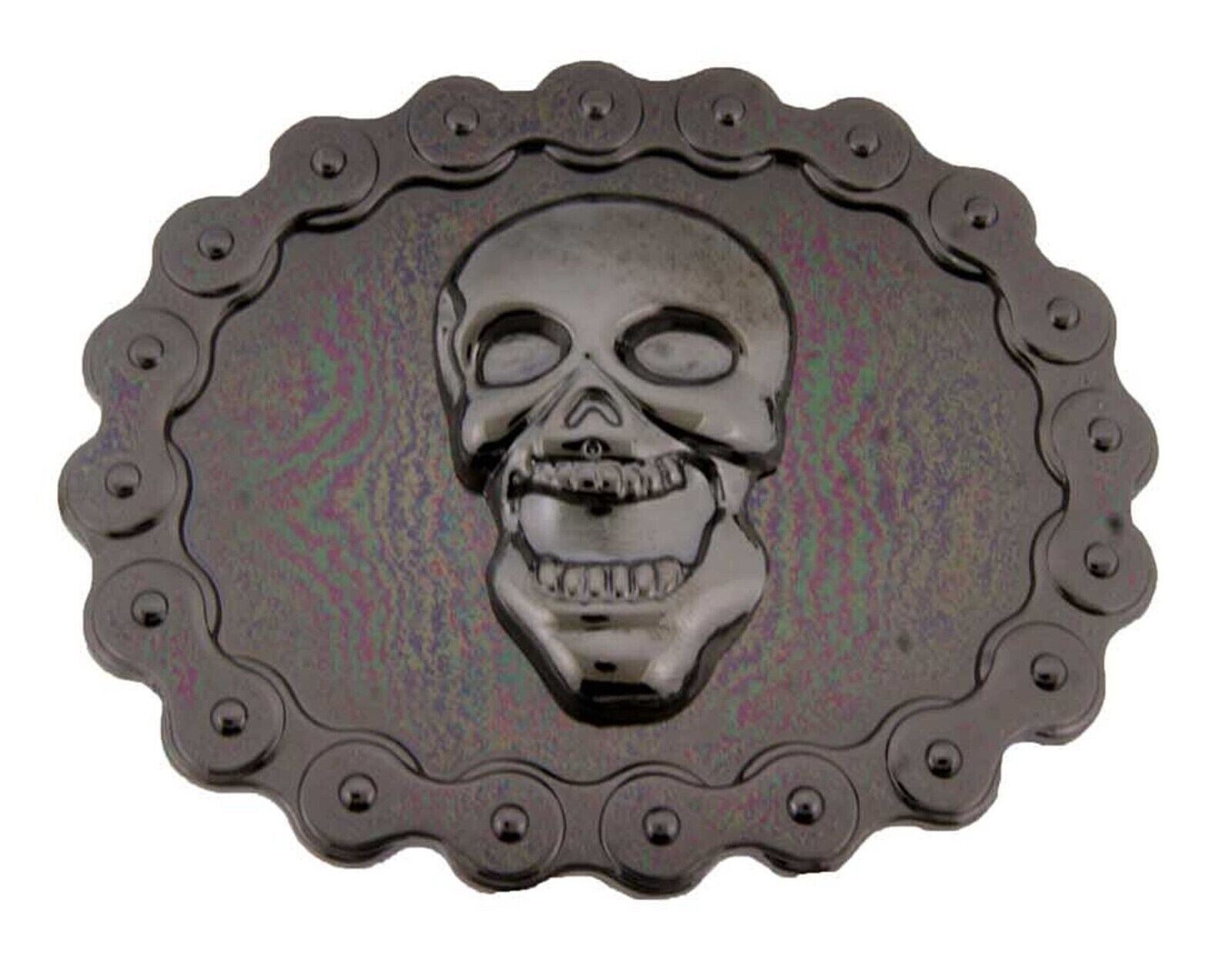 Skull Belt Buckles Tribal Gunmetal Gray Vintage Costume Skeleton Halloween Party