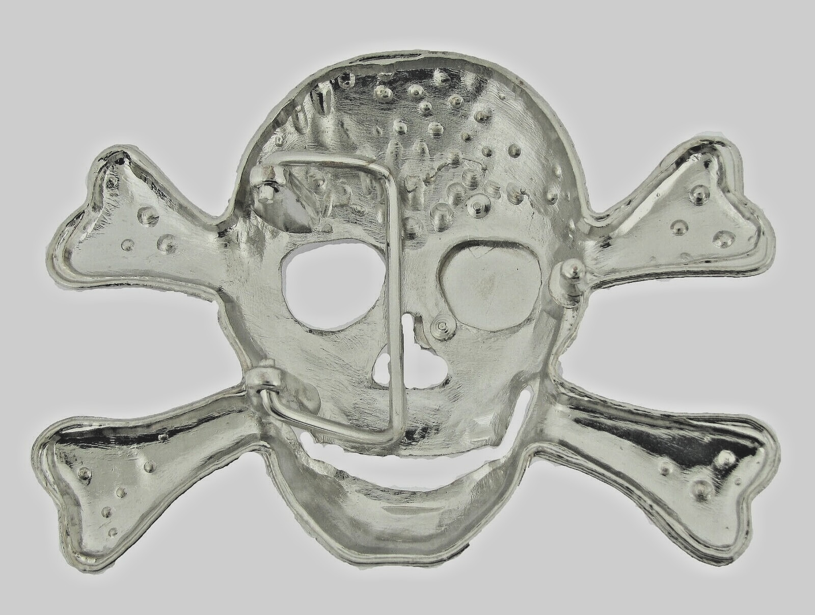 Skull Belt Buckle Crossbones Skeleton Gold Metal Bling Halloween Pirate Costume
