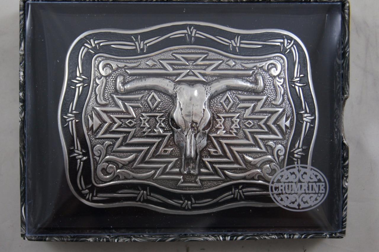Crumrine Western LONGHORN bull Skull Belt Buckle 38026