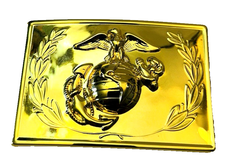 USMC Marine Corps Officers&rsquo; Equipment Company Gold Toned Belt Buckle EGA USA