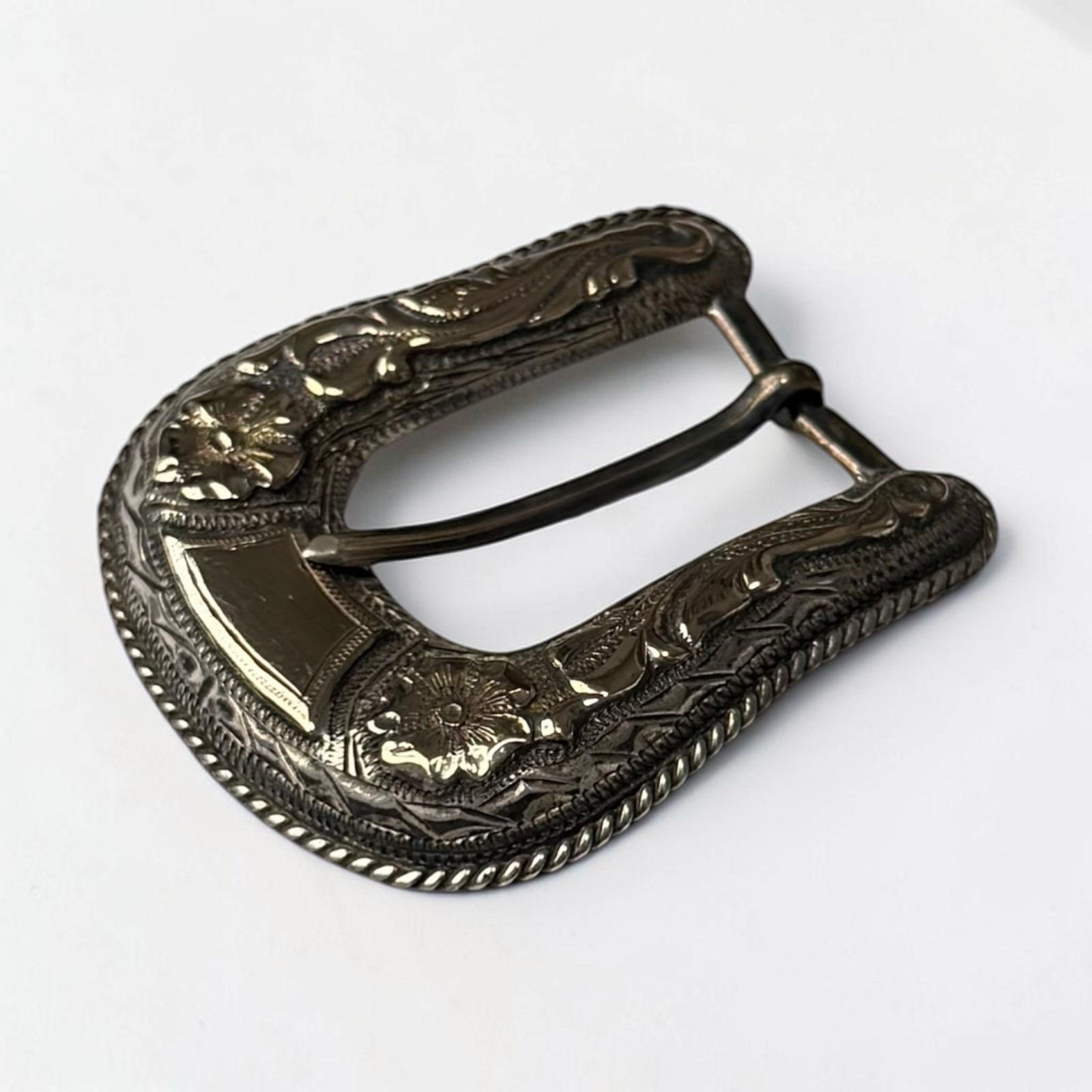 14K Gold Sterling Silver Hollands San Angelo 103 Ranger 3 Pc Belt Buckle Set