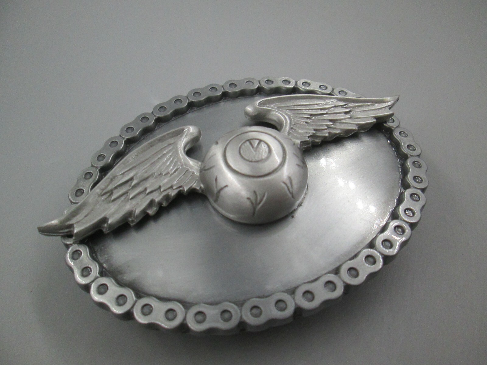 vintage von dutch flying eyeball biker belt buckle