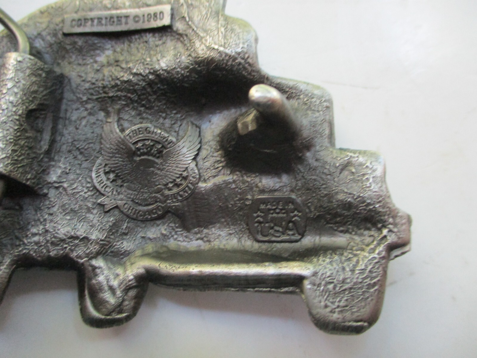 Vintage 1980 The Chicago Belt Buckle Company Serial Number J240 Made in the USA