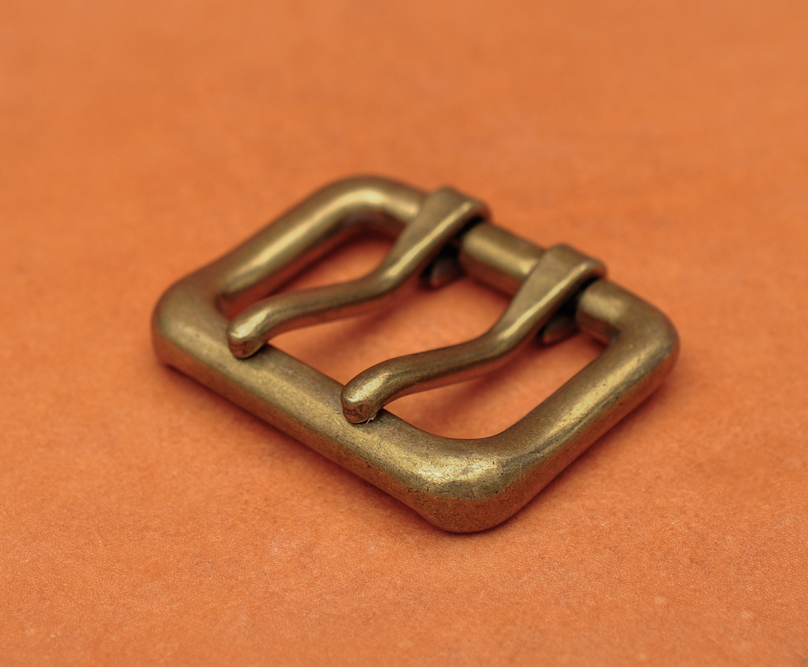 Men Retro Brass Double Tongue Pin Prong DIY Metal Belt Buckle Fits 40MM Straps