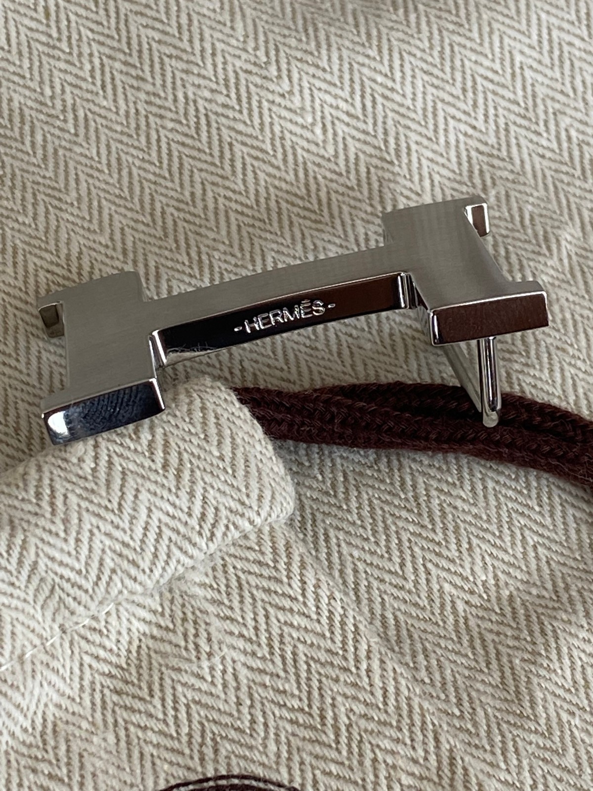 H 24mm Silver Brushed Belt buckle