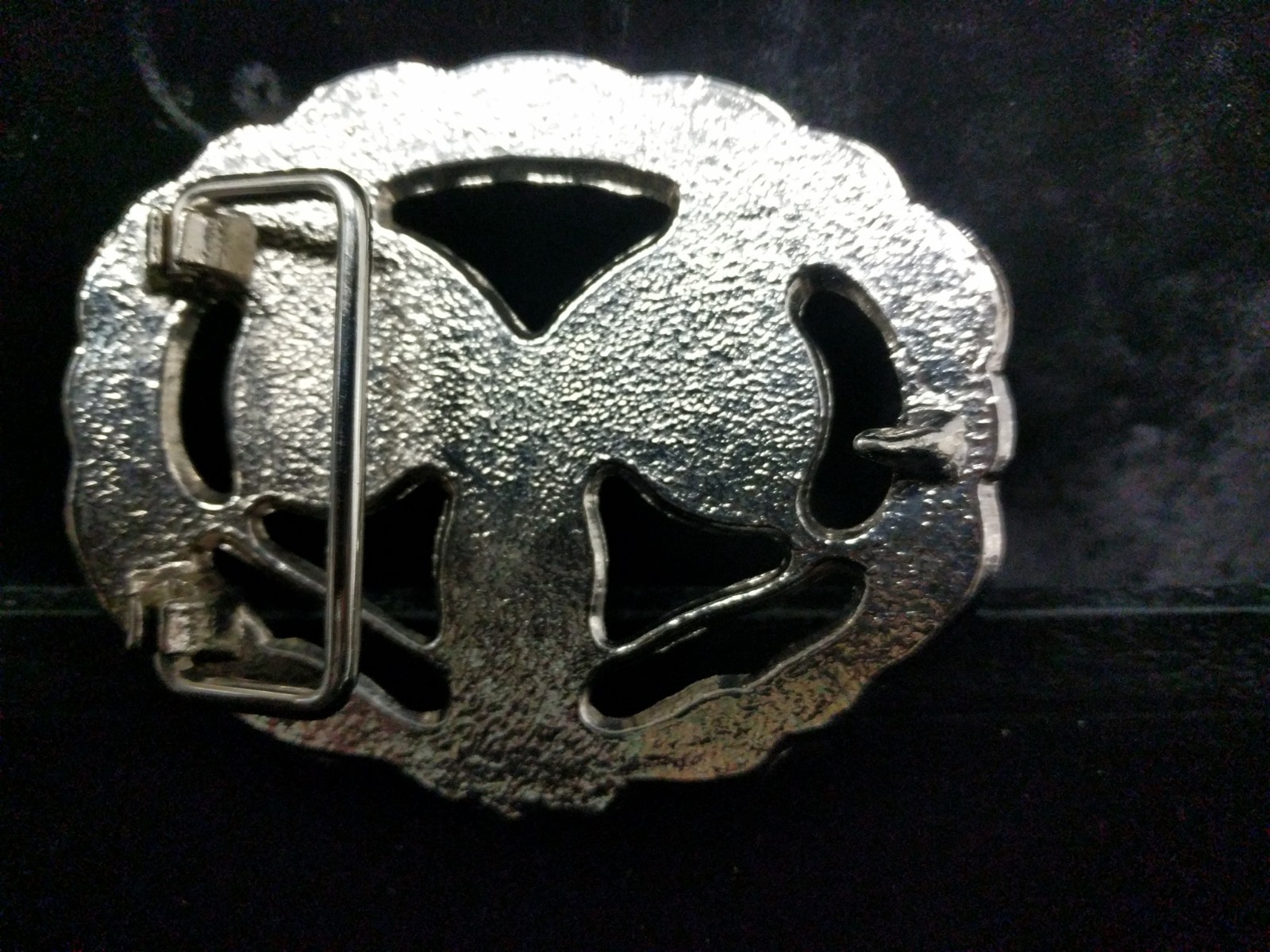 Fun/Fashionable Statement Belt Buckle Ornate White Enamel Feminine Design