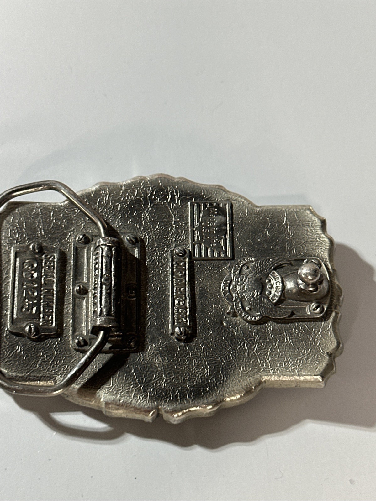 Vintage 1983 Enameled Harley Davidson Eagle Belt Buckle American Buckle Co