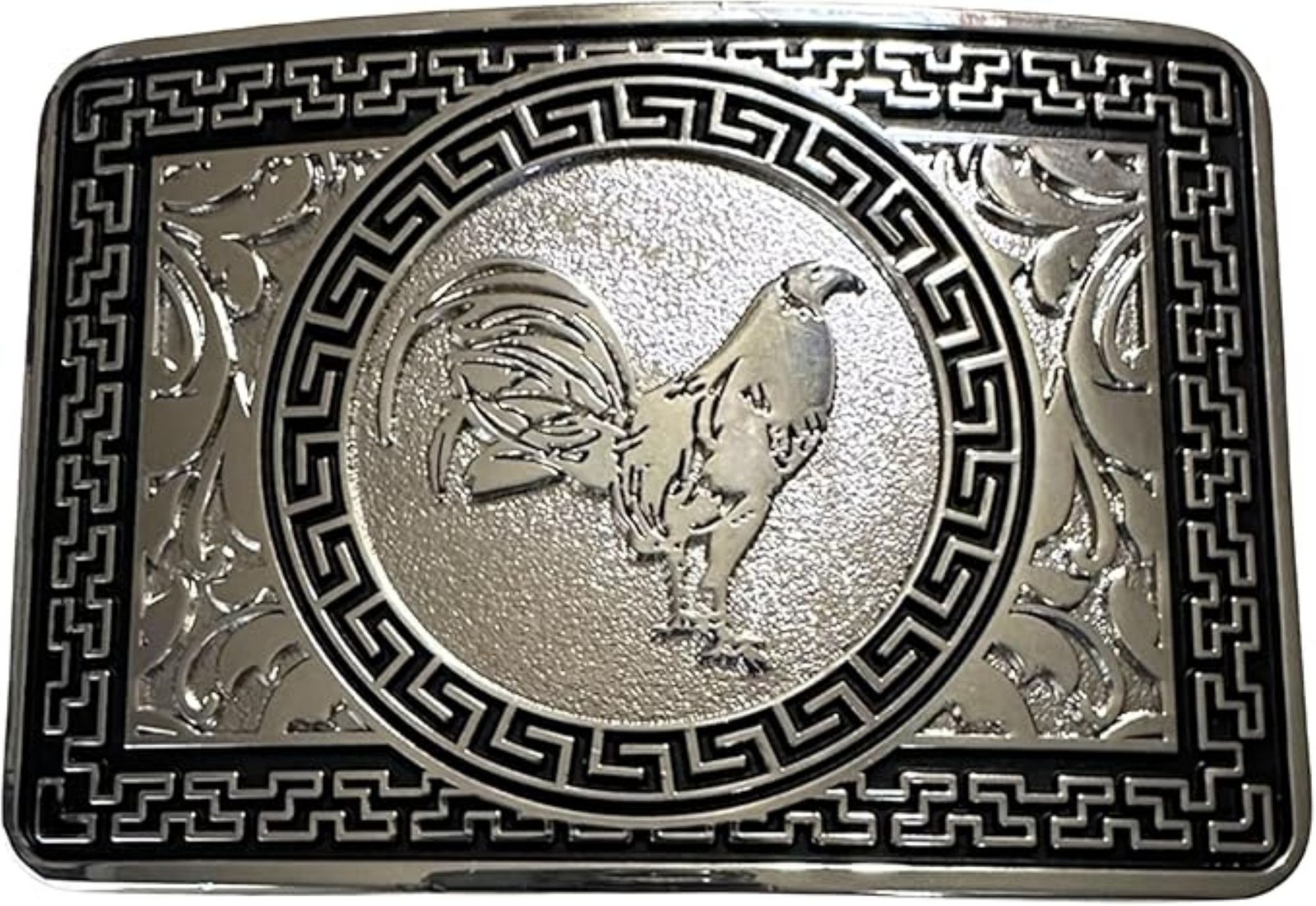 ROOSTER BELT BUCKLE 4.5&Prime; GOLD & SILVER METAL WESTERN FASHION NEW #EH13082