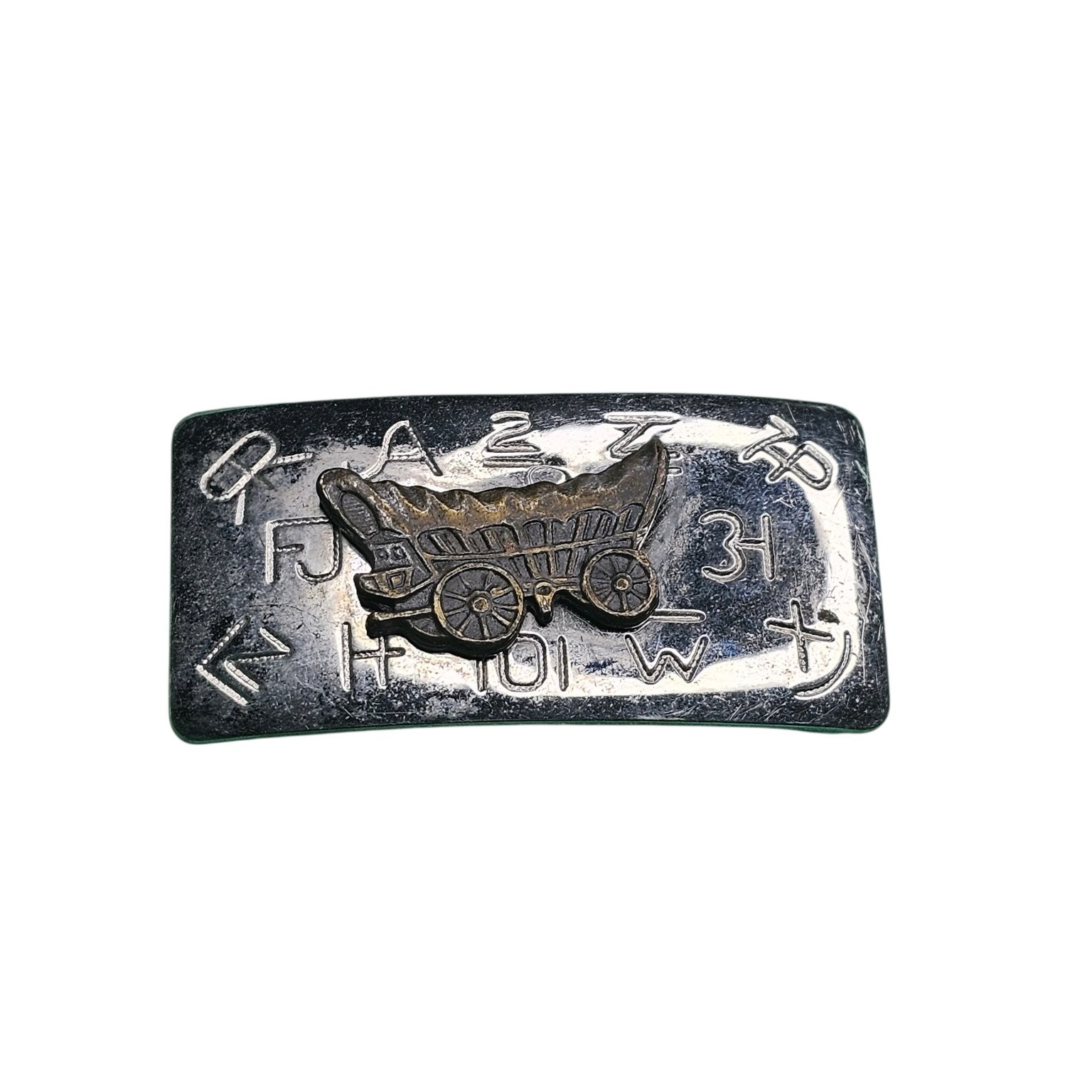 Chambers USA Western Covered Wagon Belt Buckle Silver Tone