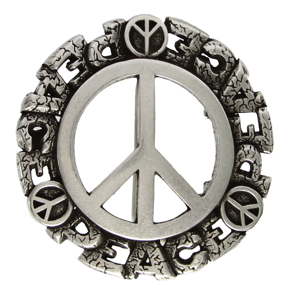 Antique Peace Sign Belt Buckle Cool Buckle fit&rsquo;s up to 1-1/2&Prime; (38mm) Belt strap