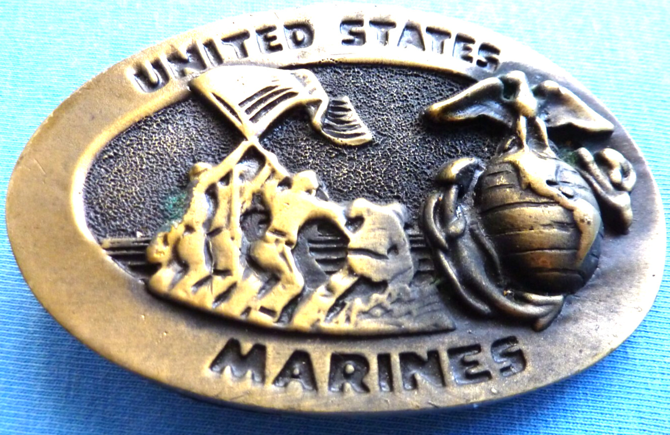 United States Marine Corps Raising the Flag on Iwo Jima American Belt Buckle