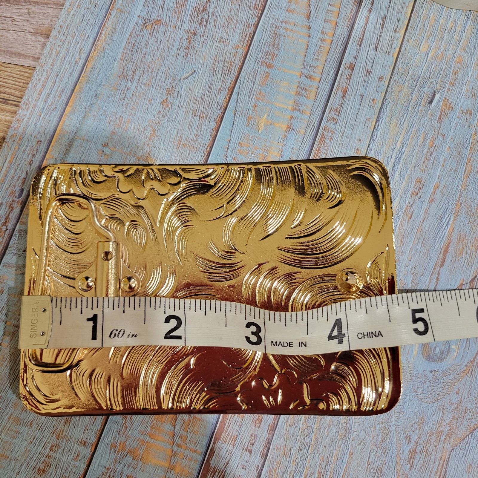 Centenario Cowboy Belt Buckle Western Rodeo Silver Rosetone Coin Rectangle