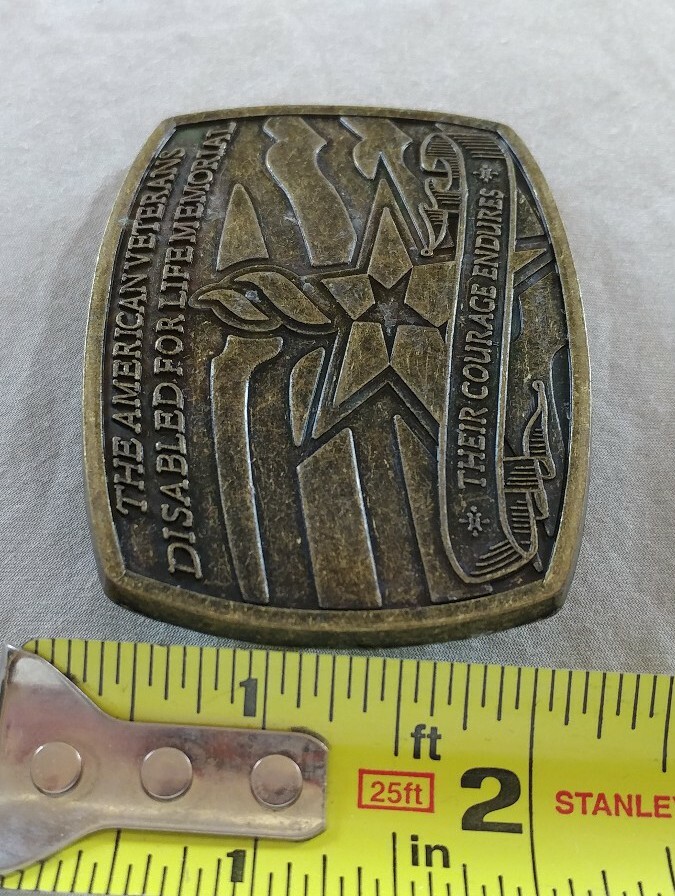AMERICAN VETERANS DISABLED FOR LIFE MEMORIAL COURAGE 2007 SPONSOR BELT BUCKLE