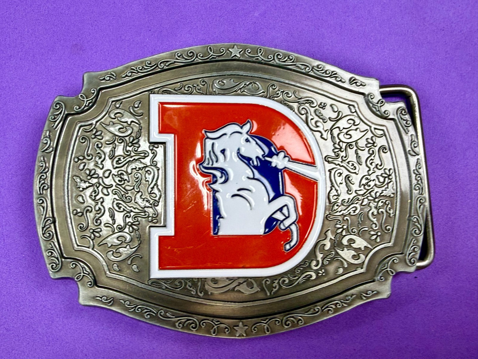 Denver Broncos Retro D Logo NFL Licensed Football League Sports Fan Belt Buckle