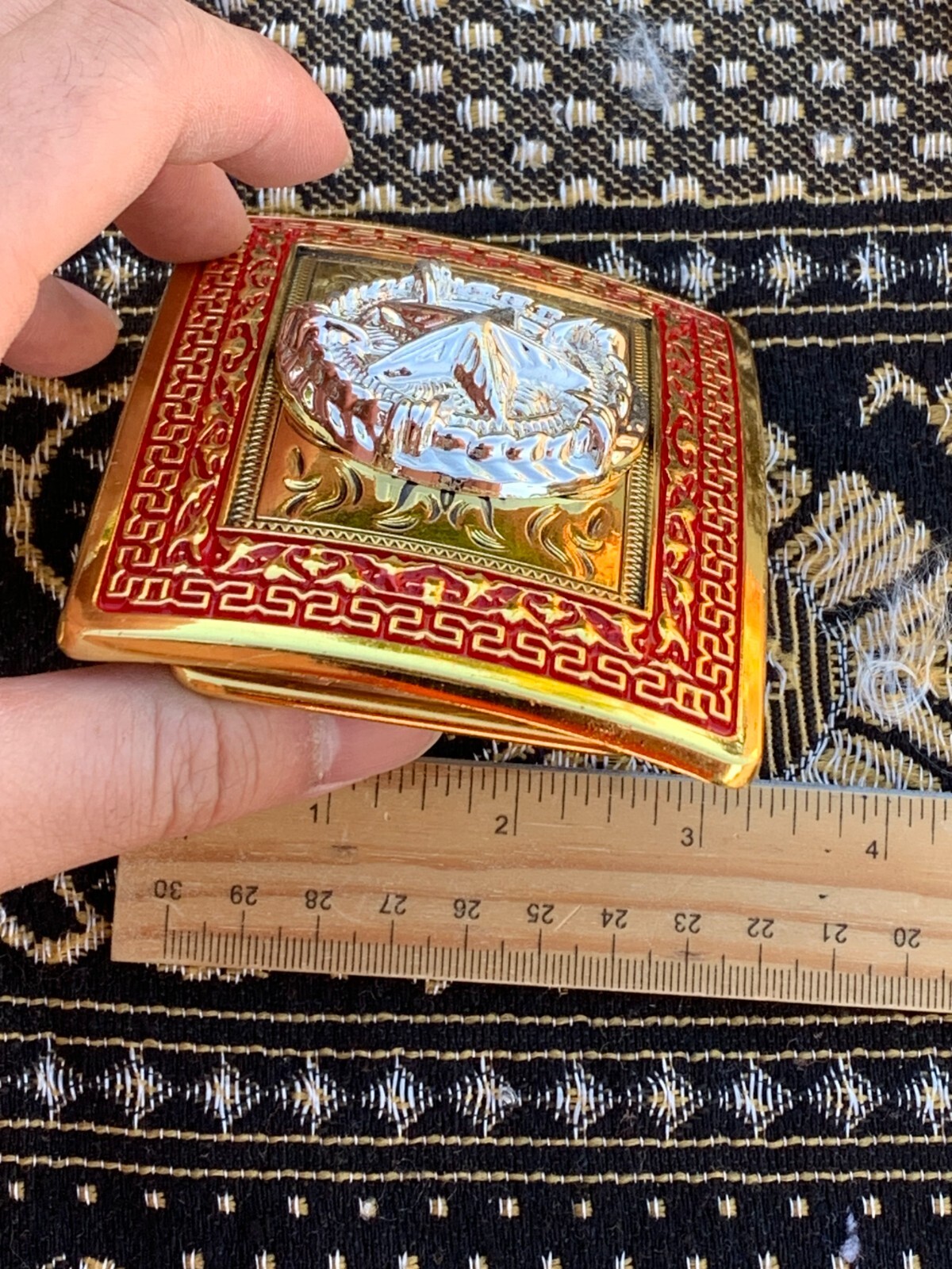 Western Buckle Silver Gold Red Texas Lone Star Cowboy Fit 2 » Hebillas Vaqueras