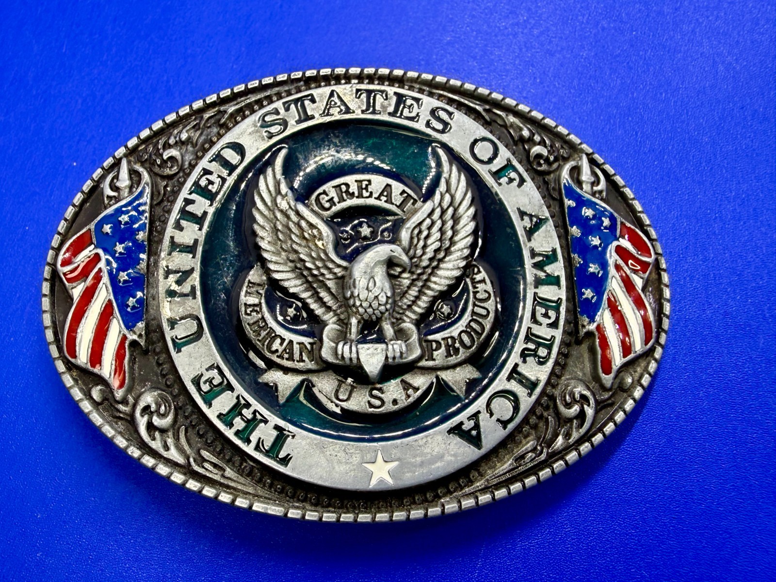 The United States of America Patriots Eagle US Flag Emblem Belt Buckle