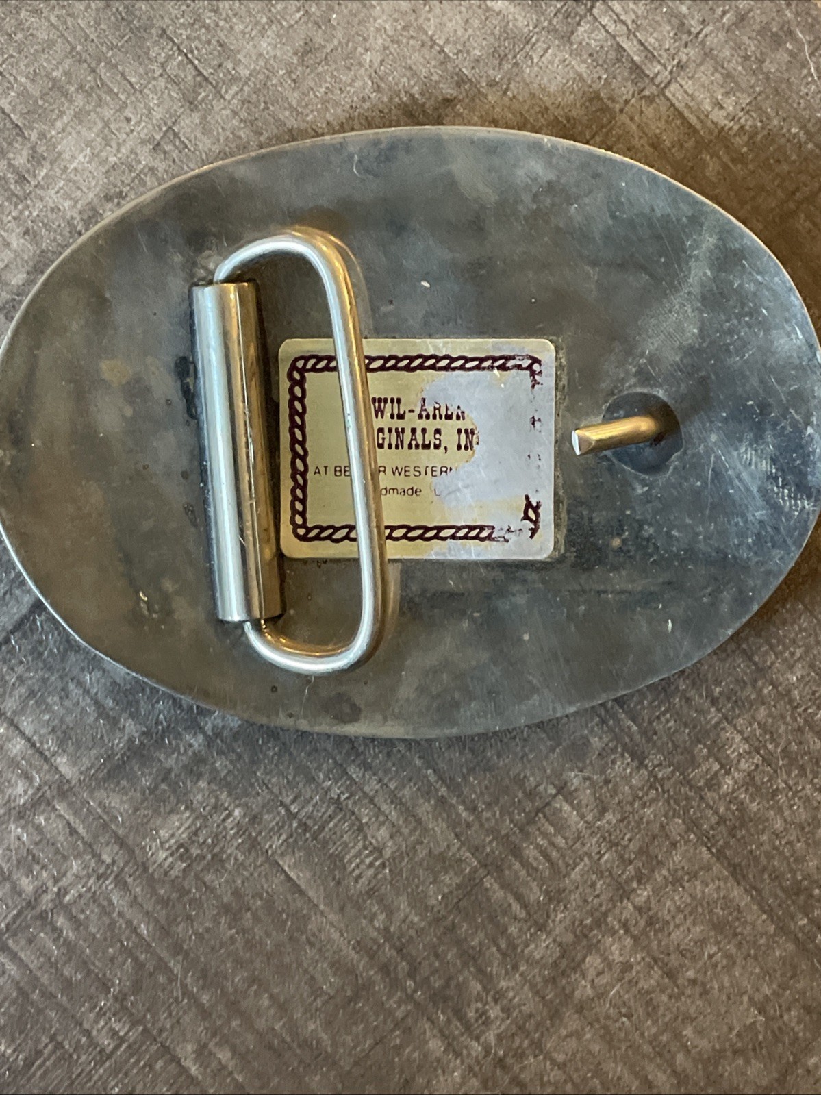 Wil Aren Originals Belt Buckle Mixed Metals Inlaid Turquoise Chips Yukon Jack