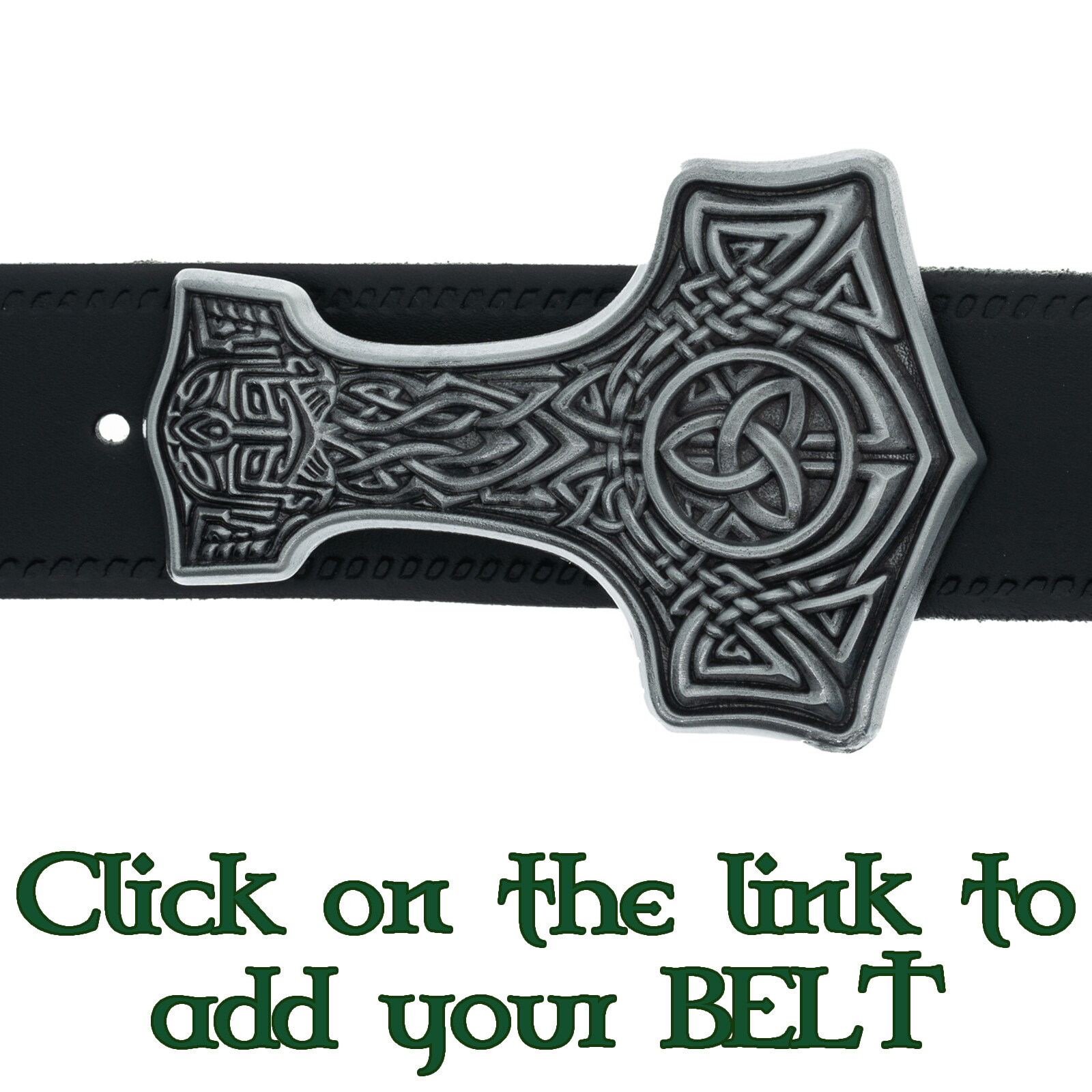 Thors Hammer Belt Buckle Mjolnir Viking Odin Celtic Knotwork Pagan