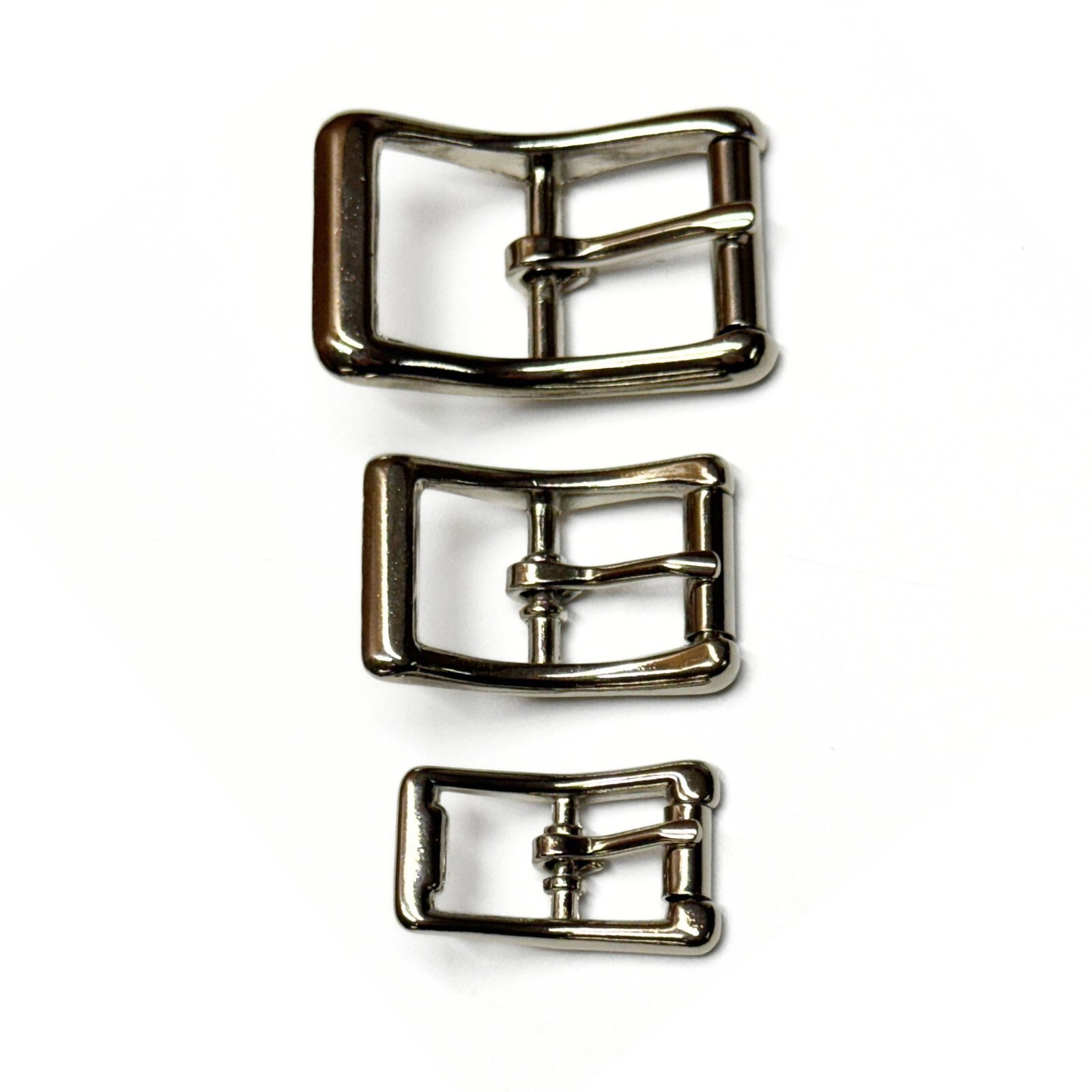12 Pack Zinc Nickel Roller Belt Buckles – 0.5&Prime; – 0.75&Prime; – 1&Prime;