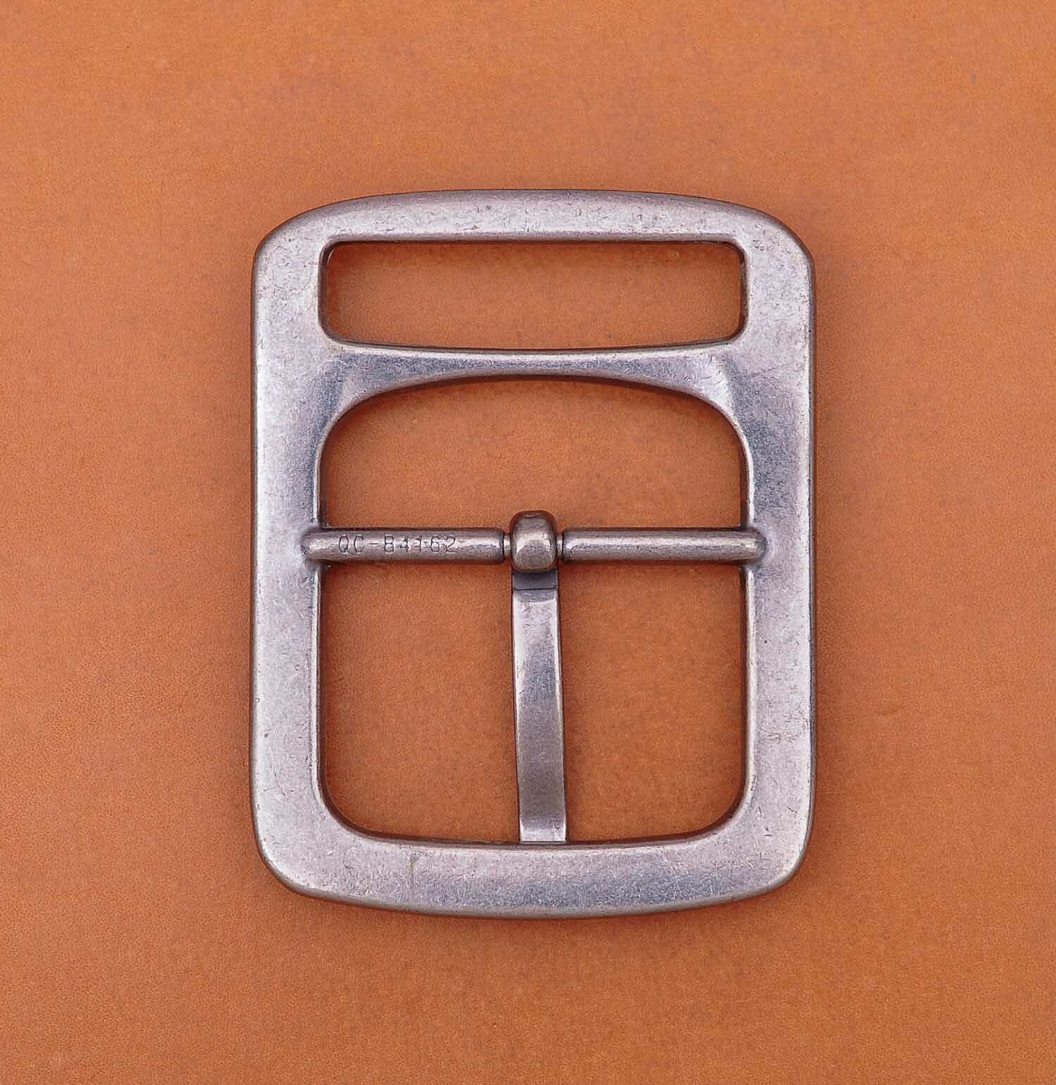 1-1/2&Prime; Men Solid Quality Nickel Matte Center Bar Leather Belt Buckle Replacement