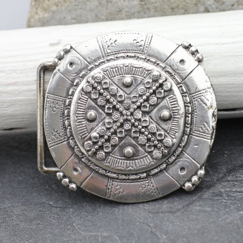 Lifebuoy Belt Buckle Antique Silver Destroyed Look, Maritime Vintage Belt