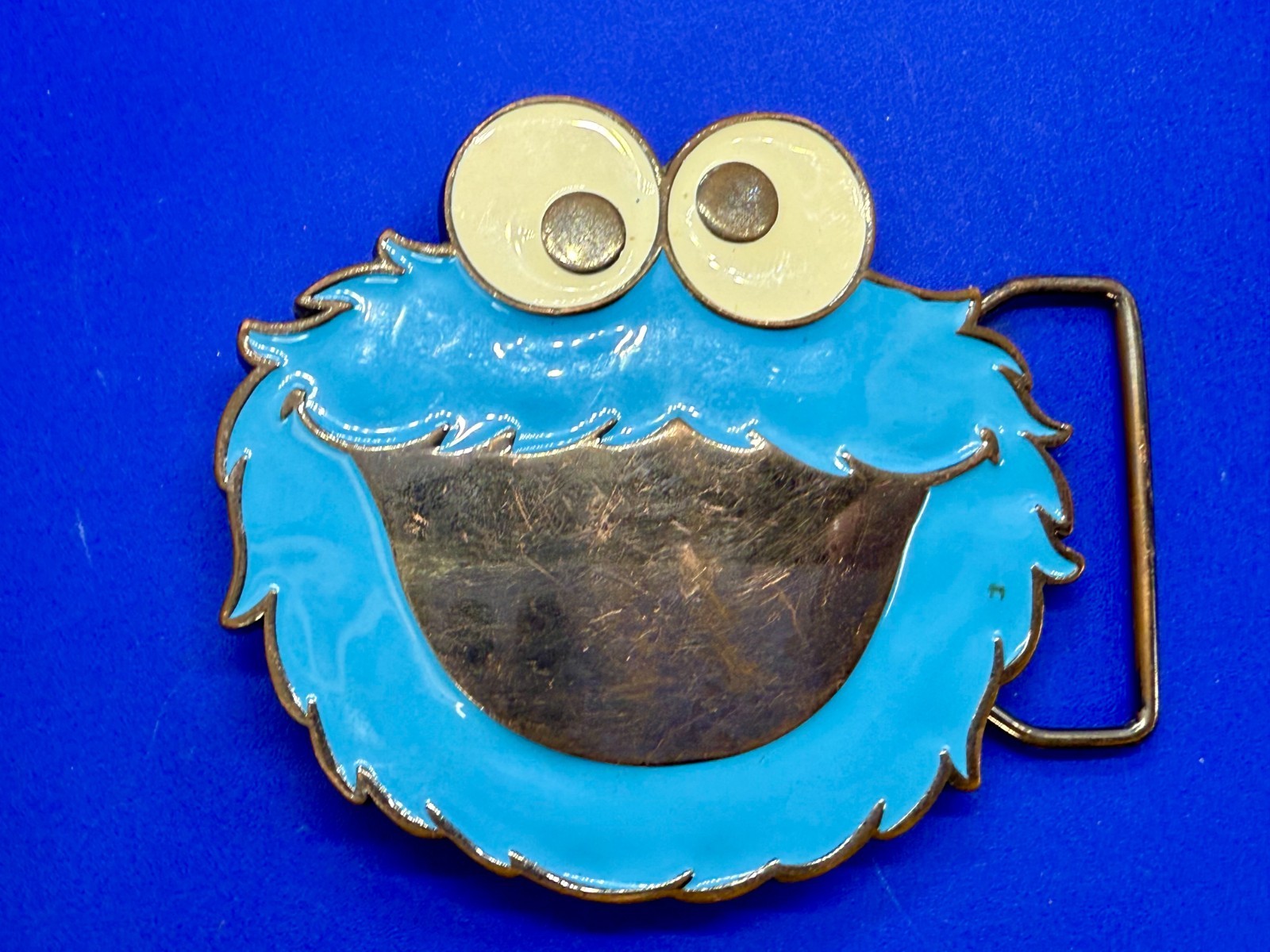 Sesame Street 2009 Cookie Monster Blue Muppet Character Belt Buckle