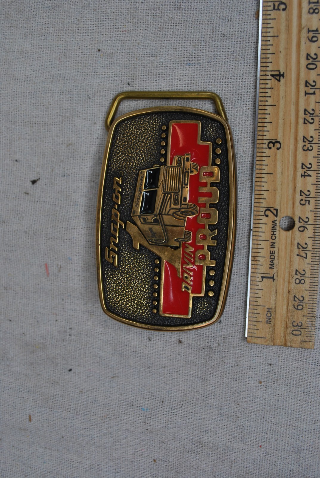 1989 Snap-on Tools Solid Brass Box Truck Drivin Proud Belt Buckle BTS SSX-1313