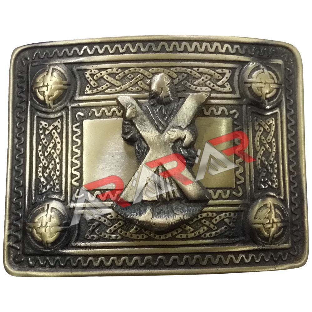 Scottish Kilt Belt Buckle ST Andrew 4 Dome Mirror Design/Celtic Kilt Belt Buckle