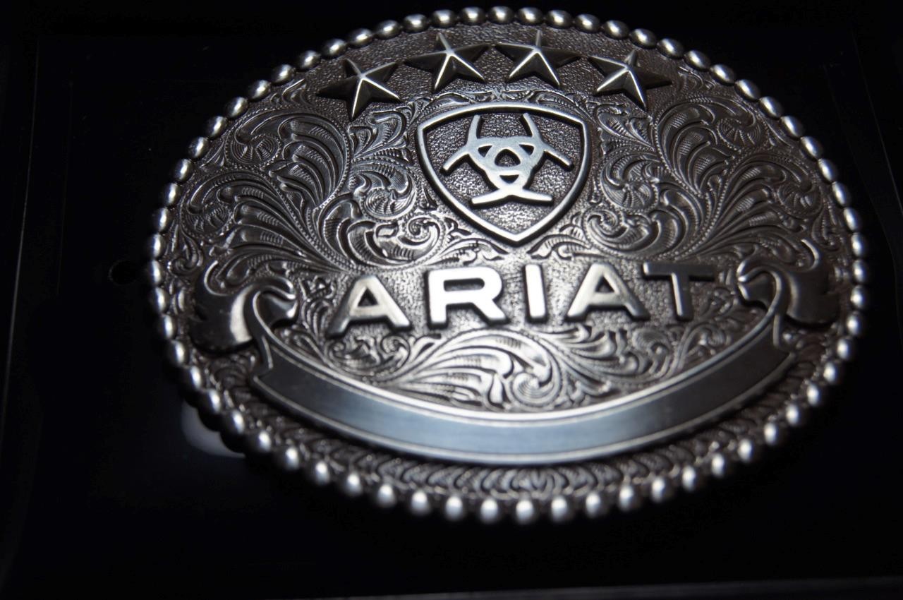 Ariat Western Belt Oval Buckle Stars Logo Silver A37061