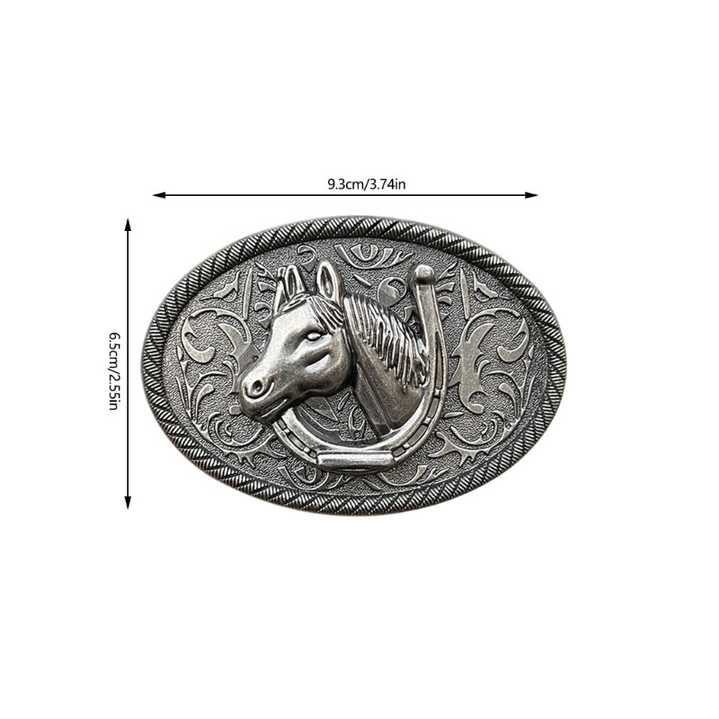 Secure Locking Horse Head Design Belt Buckle Metal Practical Travel Buckle