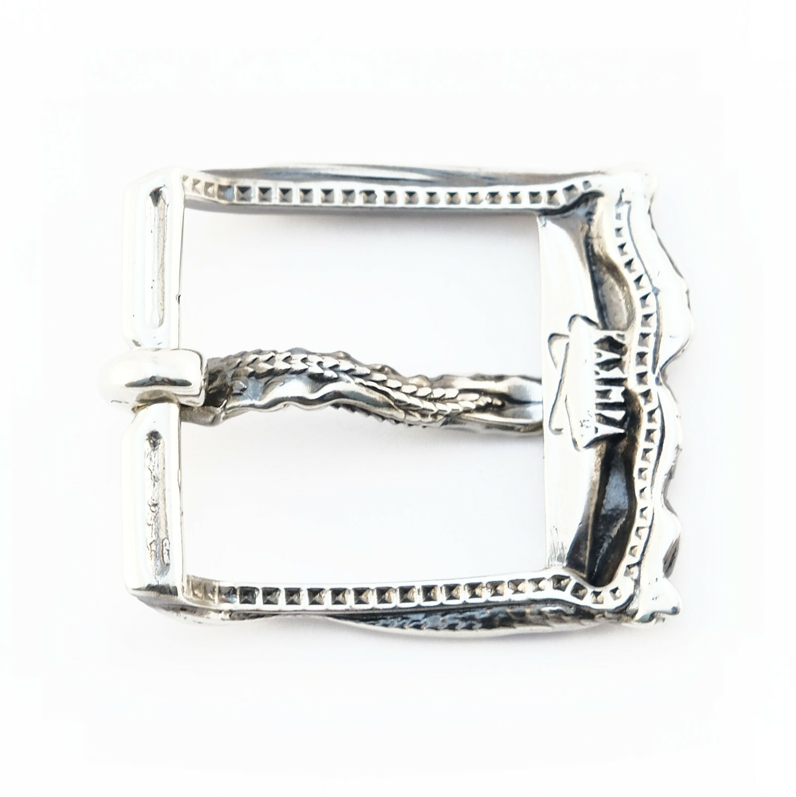 German silver belt buckle « Smaug dragon », handmade pin type german silver buckle