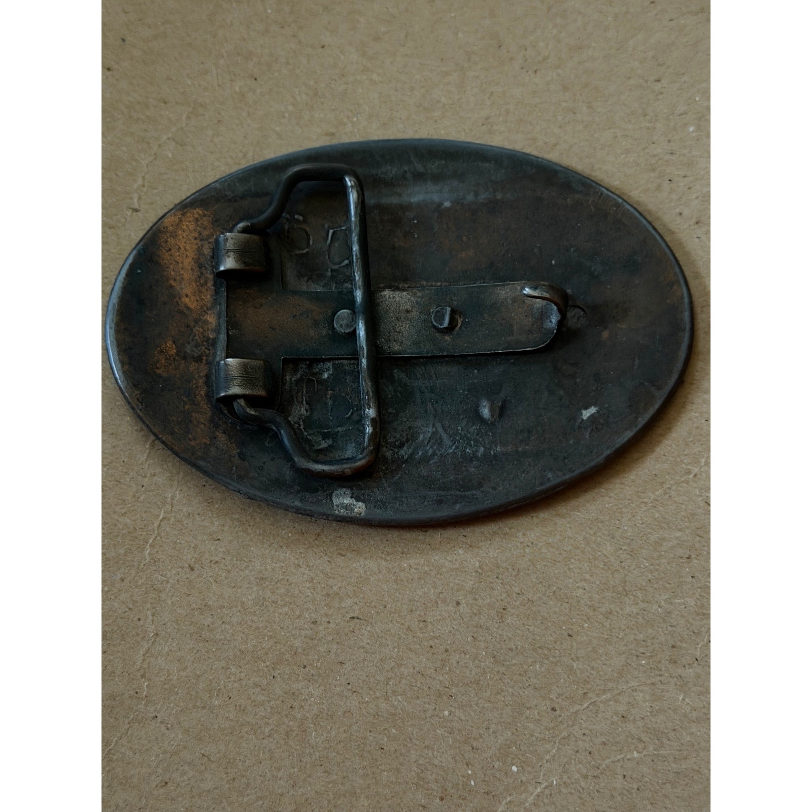 Keep On Truckin Semi Truck Belt Buckle Pewter Tone Oval Men Accessory