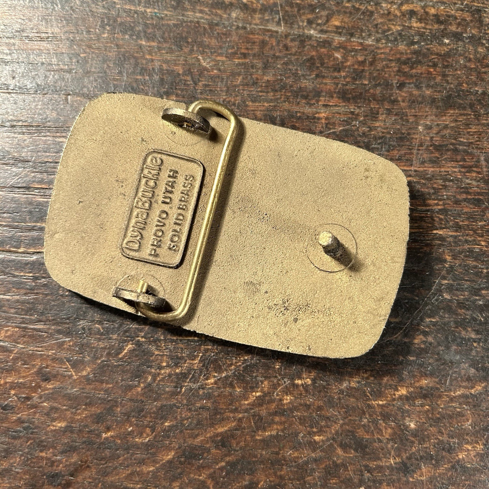Vintage Belt Buckle U.S. Fuel Petroliana Oil Dyna Buckle Provo Utah Solid Brass