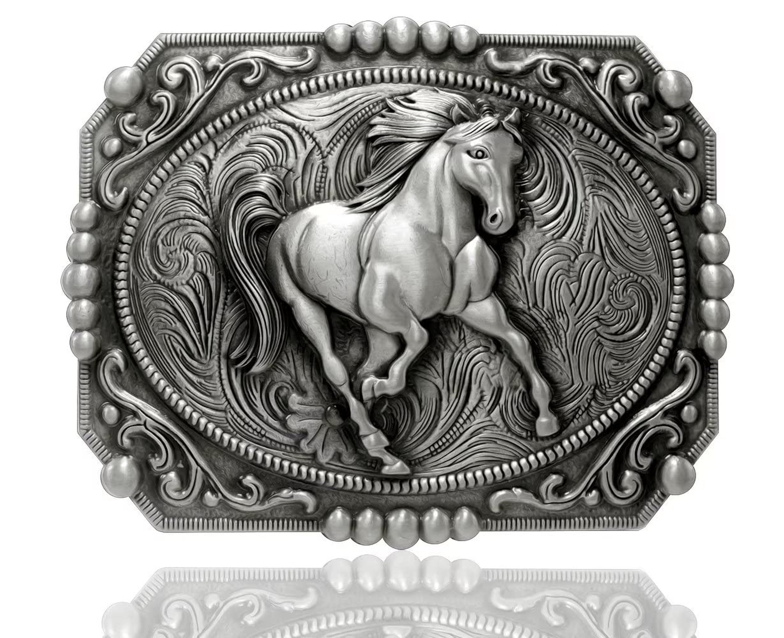 Moranse Religion Cross Cowboy Kneeling Prayer And Horse Design Belt Buckles