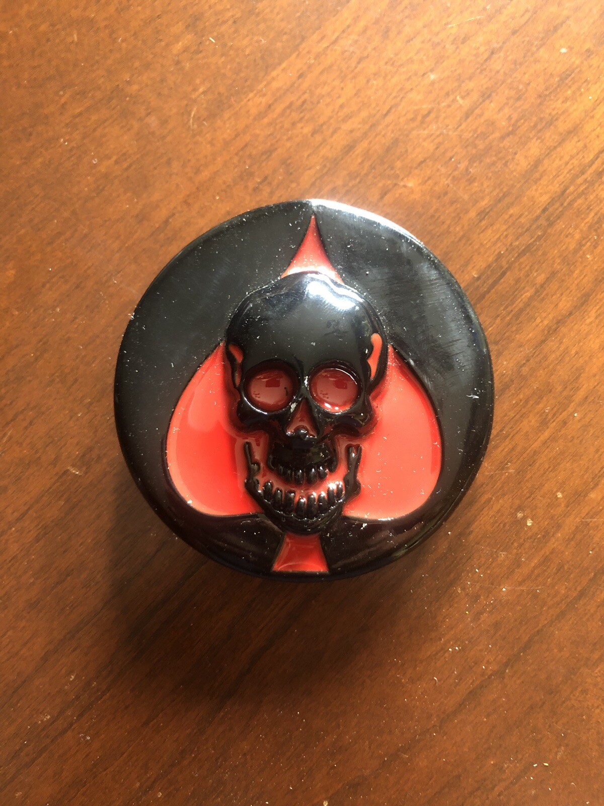 Skull Skeleton Red Spade Evil Scary Black Metal Unisex Men’s Belt Buckle