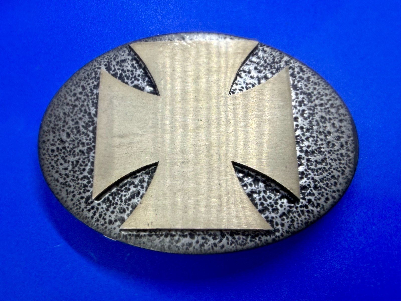 Maltese Iron Cross Religious Gothic Punk Vibe Textured Metal Belt Buckle