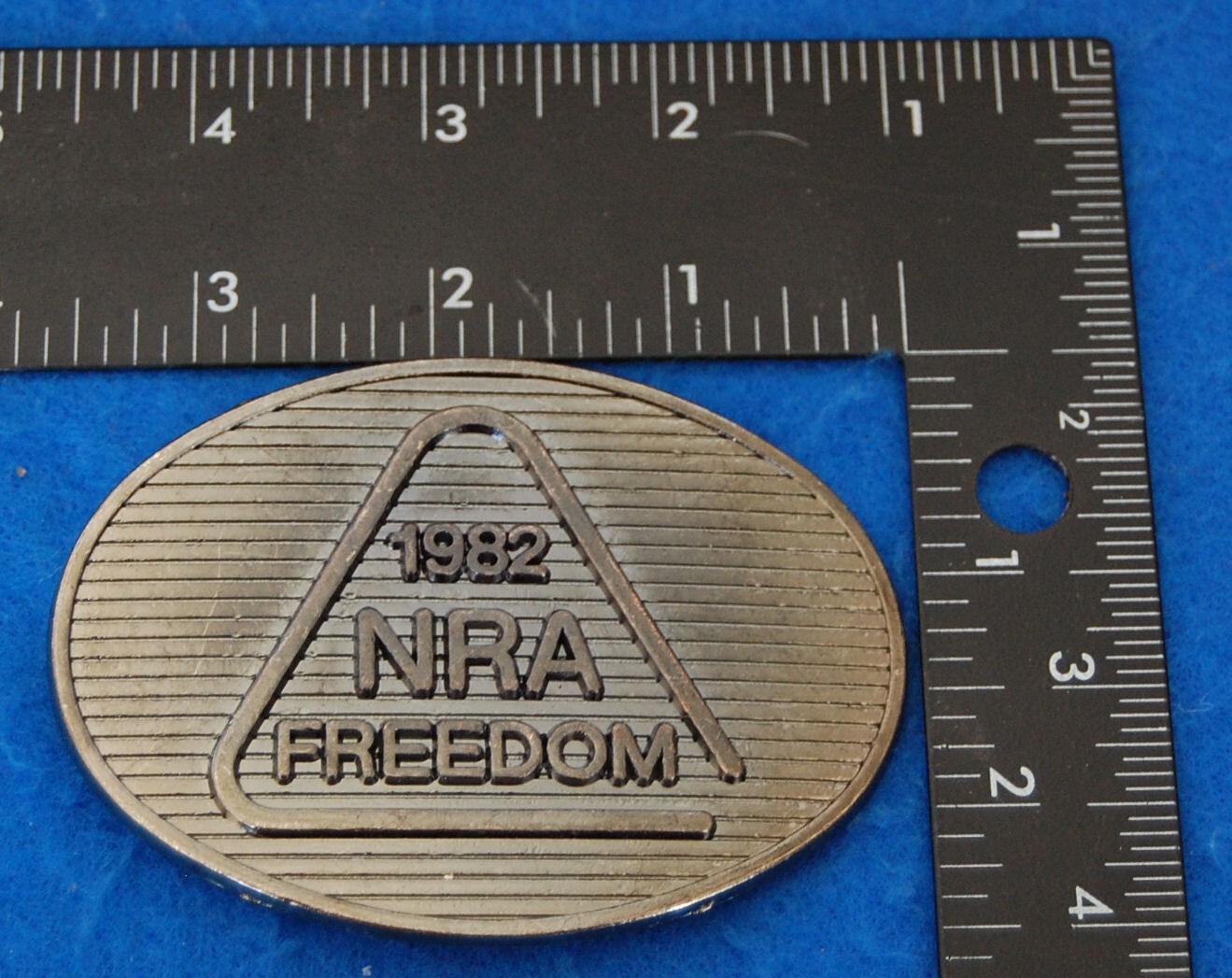 1982 NRA Freedom Belt Buckle, Complete & Functional