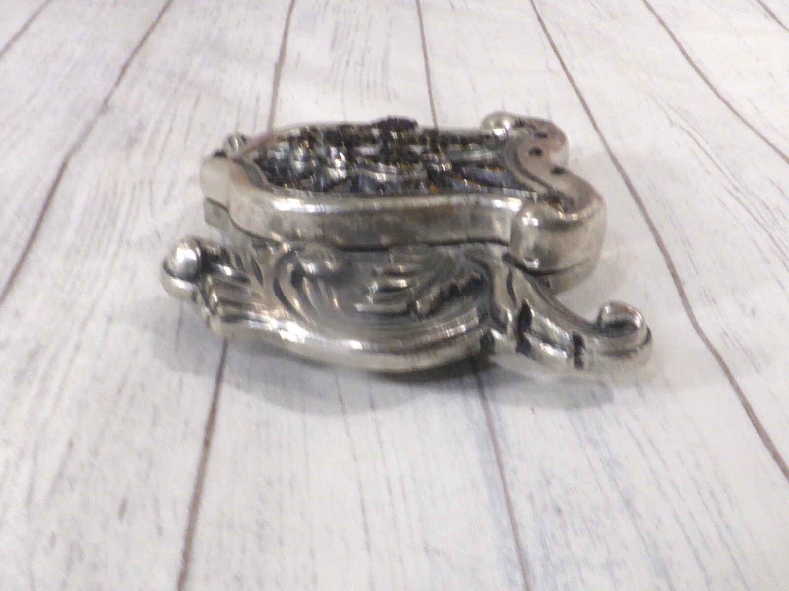 Silver Dagger Fleur De Lis Silvertone Belt Buckle with Black Crystals