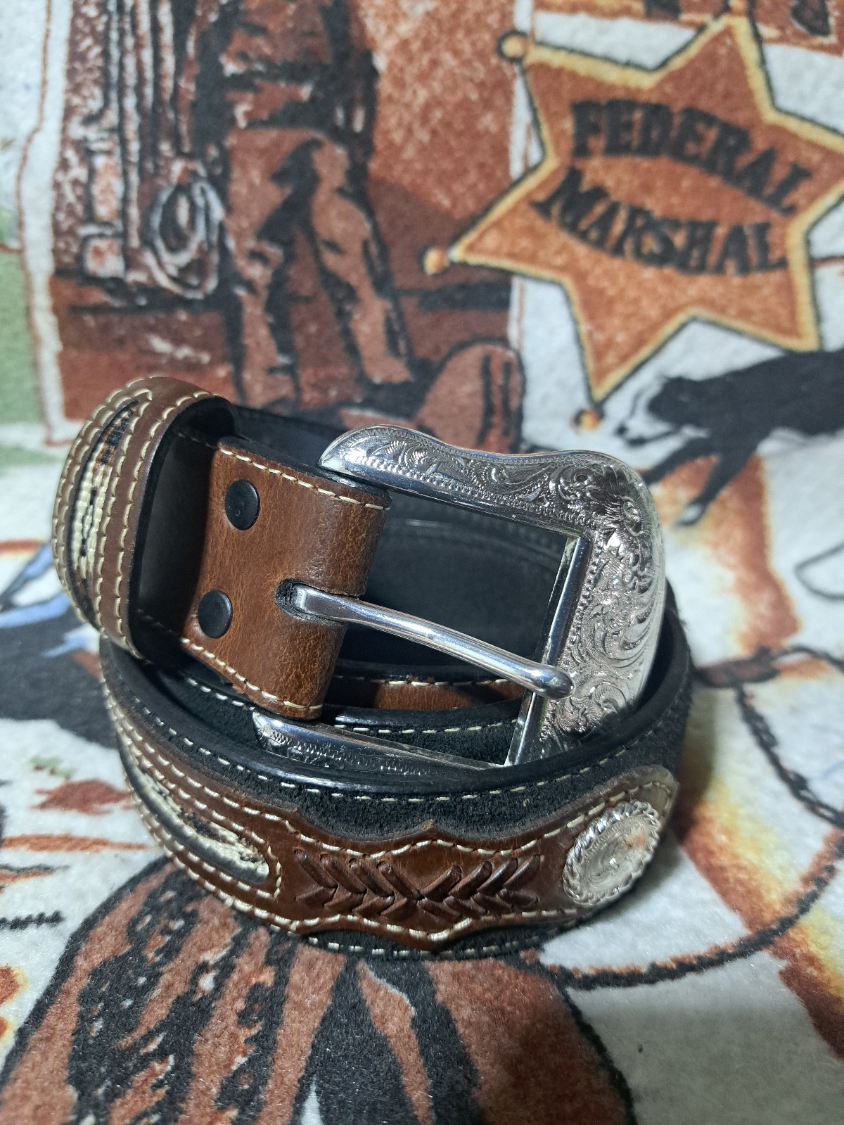 Nocona leather men&rsquo;s western belt, made in china excellent condition