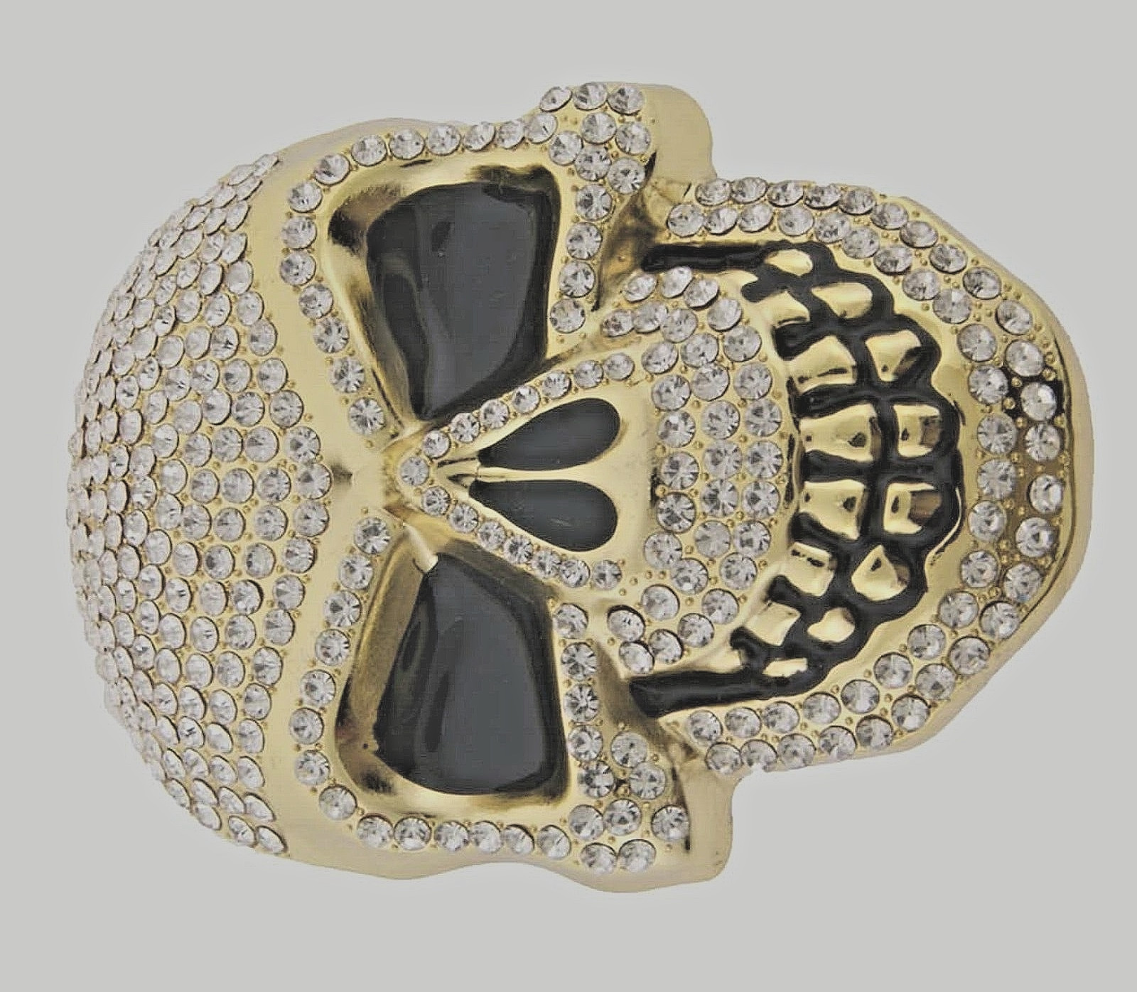 Mens Womens Skulls Skeleton Belt Buckle Gold Pirate Metal Gothic Tattoo Tribal